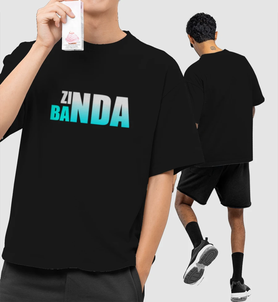 JAWAN - ZINDA BANDA [SRK] Front-Printed Oversized T-Shirt