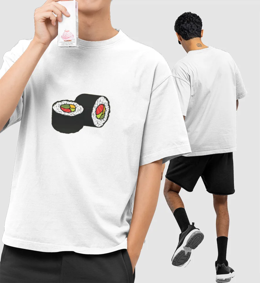 Sush Front-Printed Oversized T-Shirt