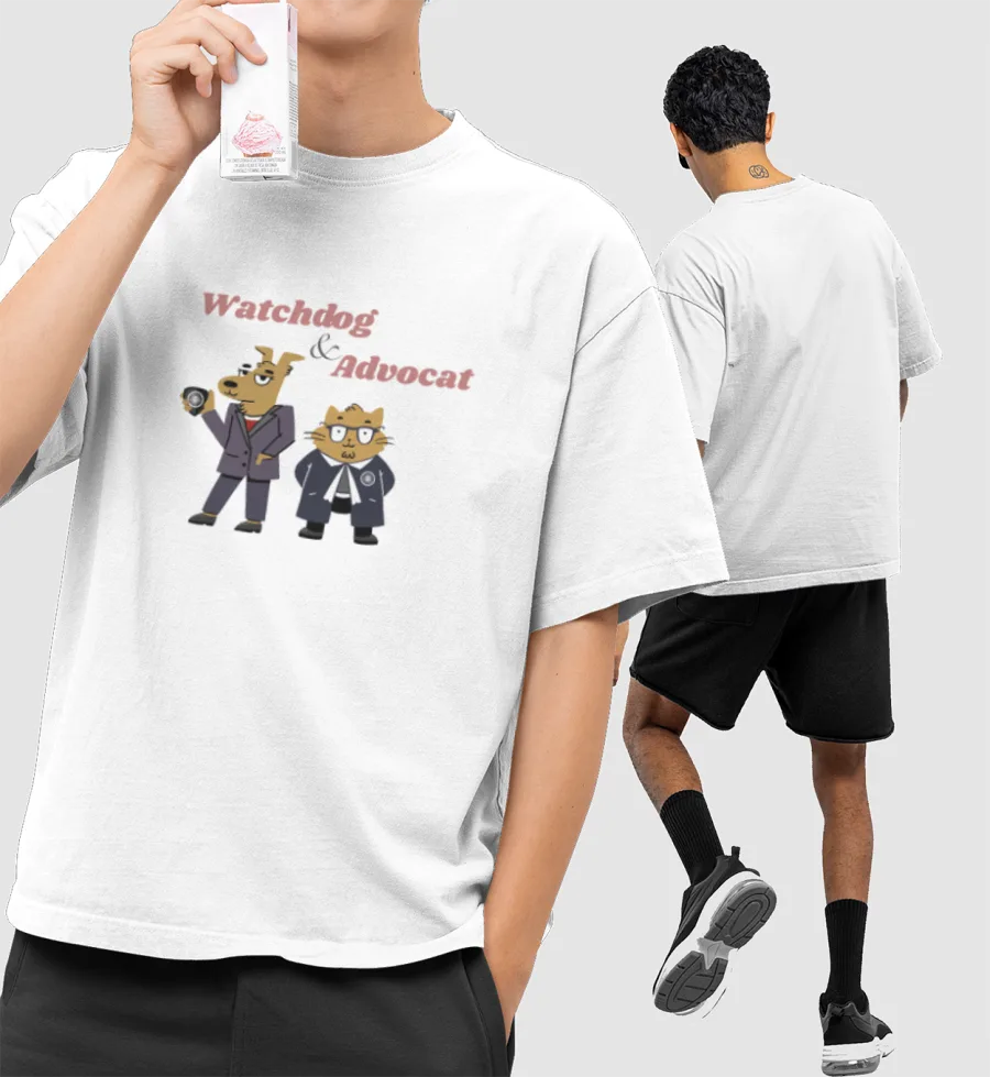 Mascots - Watchdog & Advocat Front-Printed Oversized T-Shirt