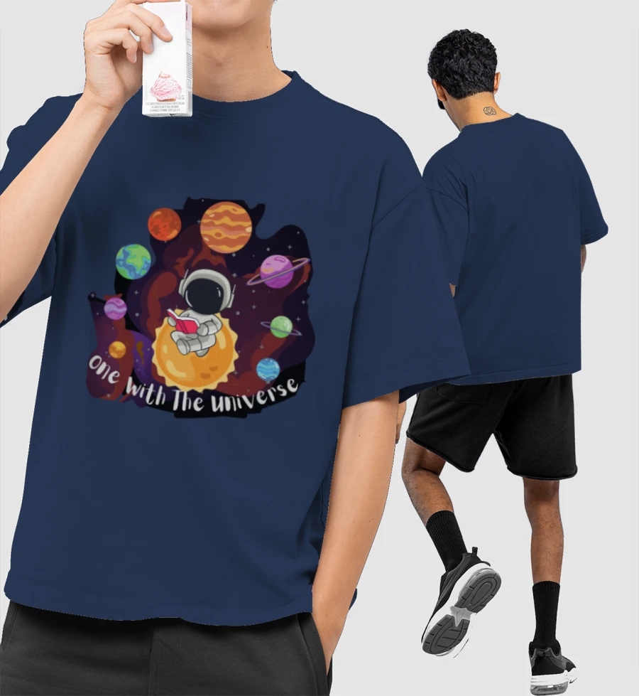 One With The Universe Front-Printed Oversized T-Shirt