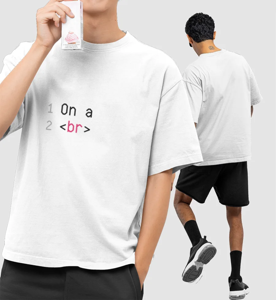 On a break Front-Printed Oversized T-Shirt