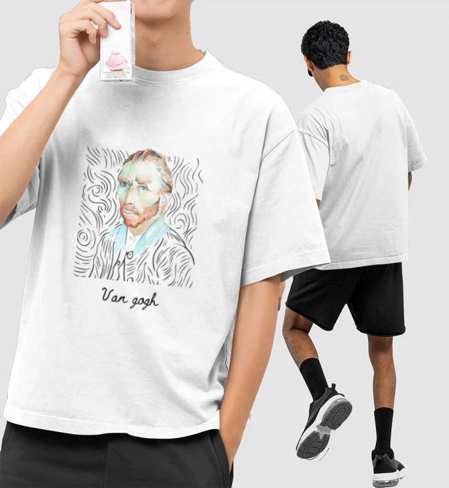 Van gogh portrait Front-Printed Oversized T-Shirt