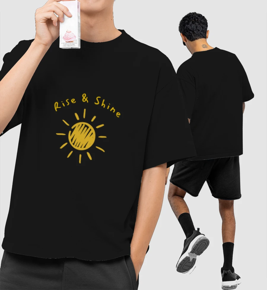 Rise and Shine Front-Printed Oversized T-Shirt