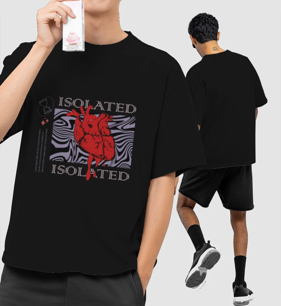 isolated Front-Printed Oversized T-Shirt