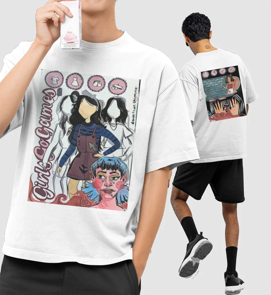 Girls go games! Oversized T-Shirt (Front & Back Print)