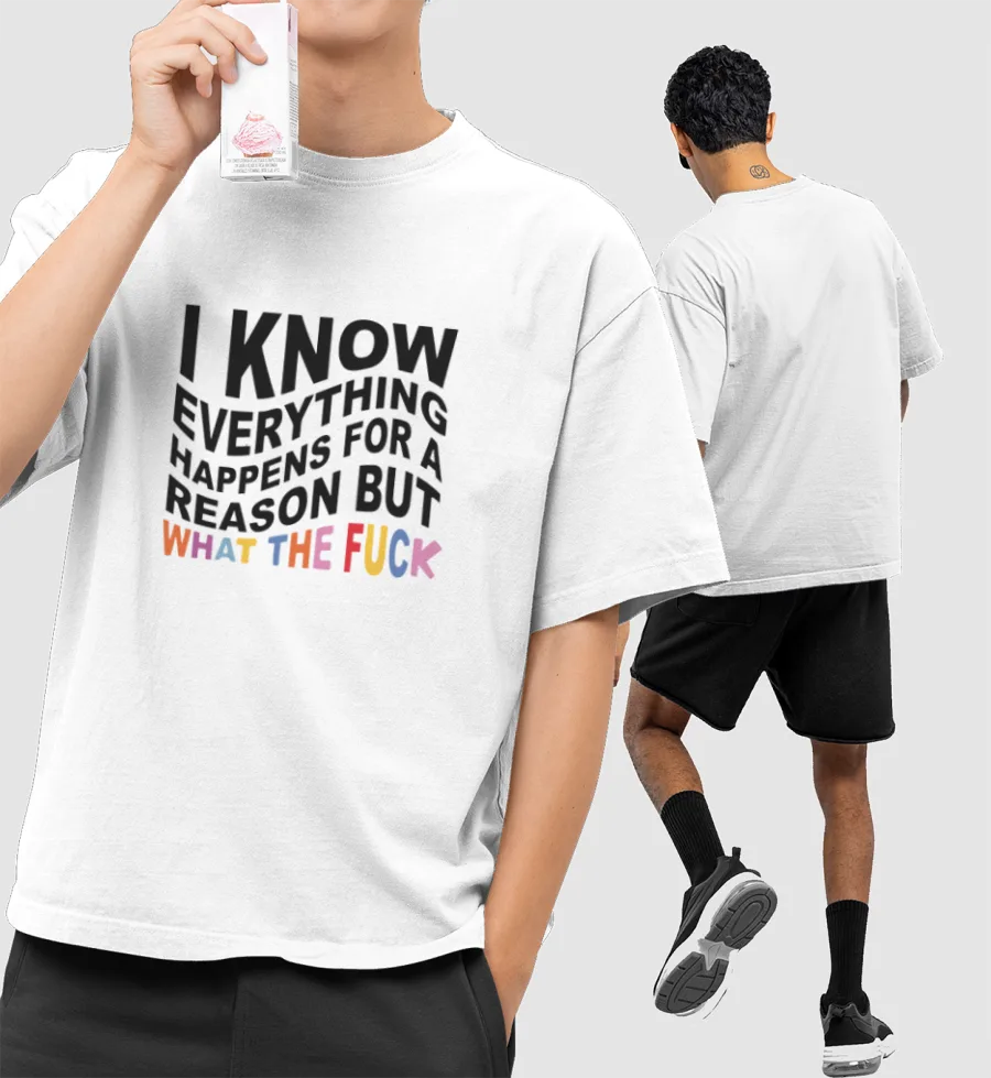 What the Fuck Front-Printed Oversized T-Shirt