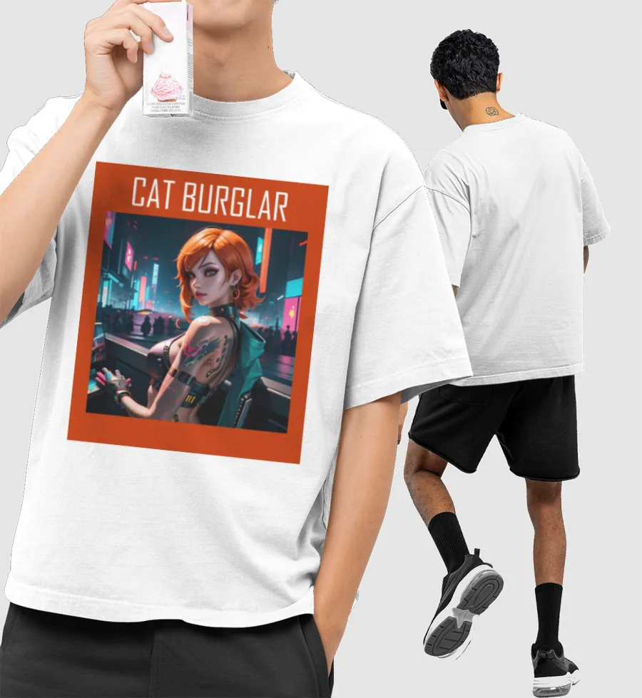 Nami Cyberpunk Front-Printed Oversized T-Shirt