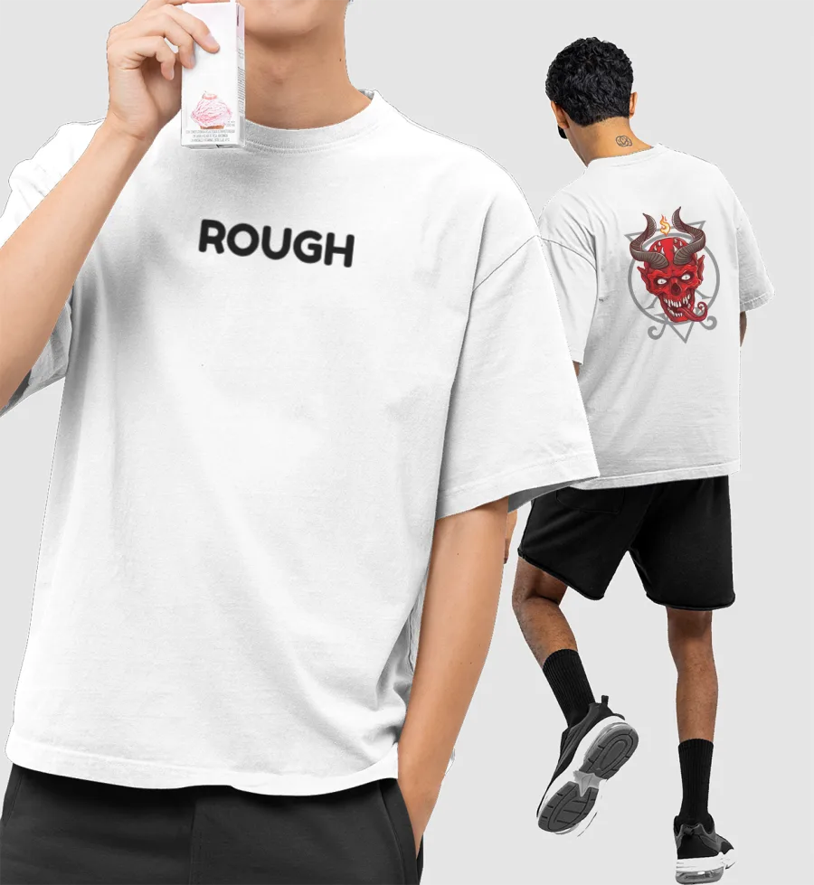 Rough Oversized T-Shirt (Front & Back Print)