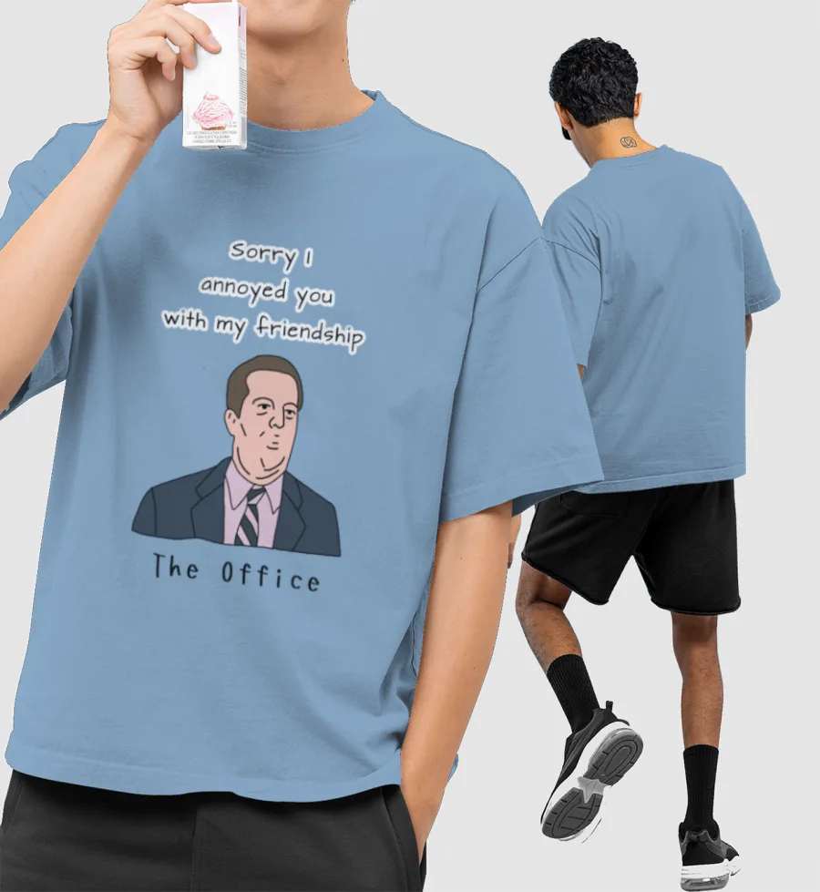 The Office- Andy Front-Printed Oversized T-Shirt