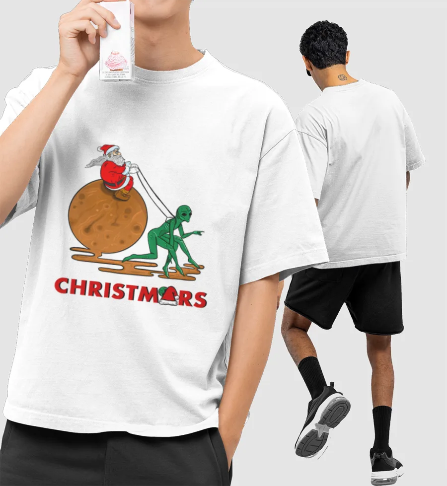 Christmars Front-Printed Oversized T-Shirt
