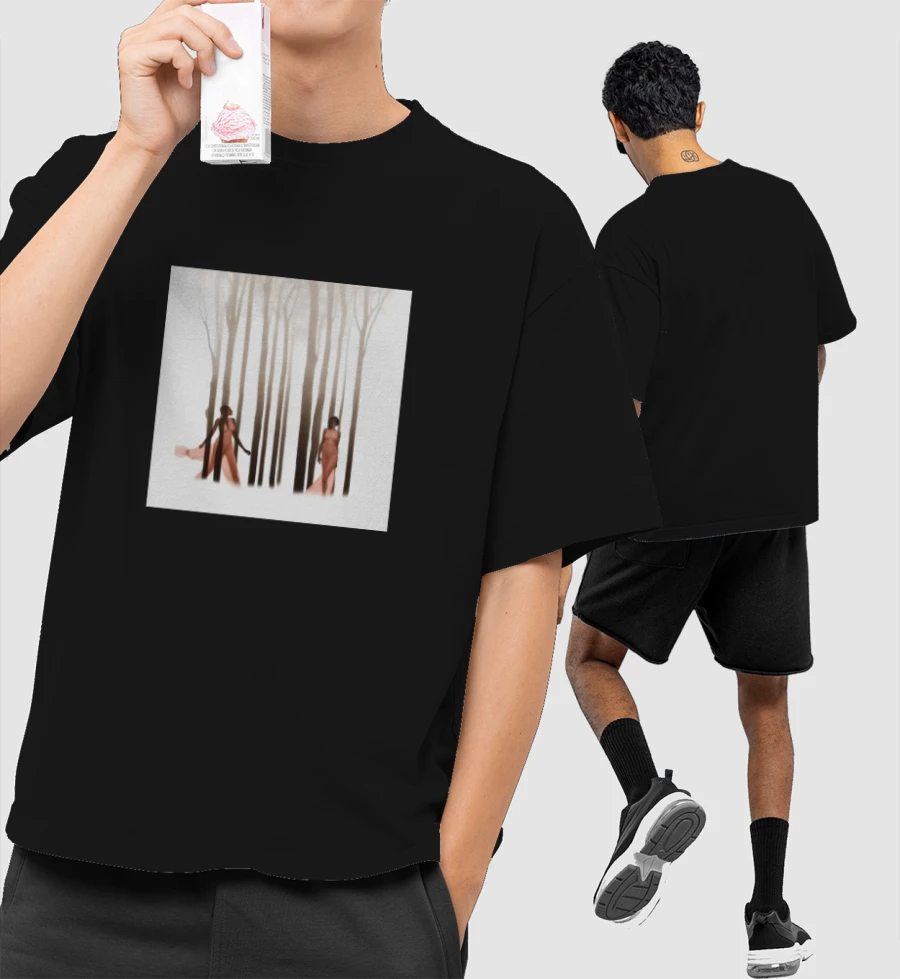 FOREST SPIRITS Front-Printed Oversized T-Shirt