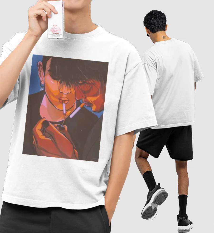 Smoking Kills Front-Printed Oversized T-Shirt