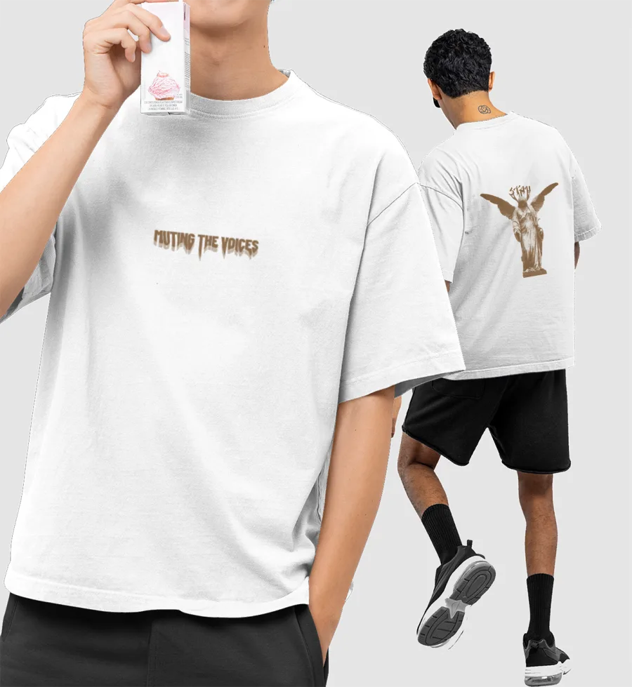 MUTING THE VOICES Oversized T-Shirt (Front & Back Print)