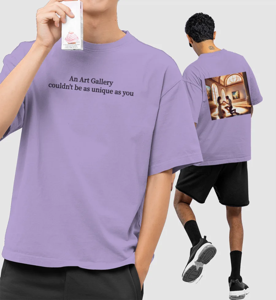 Art gallery Oversized T-Shirt (Front & Back Print)