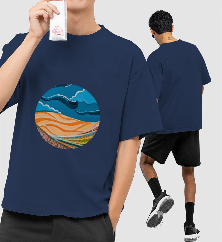 Summertime Happiness Front-Printed Oversized T-Shirt