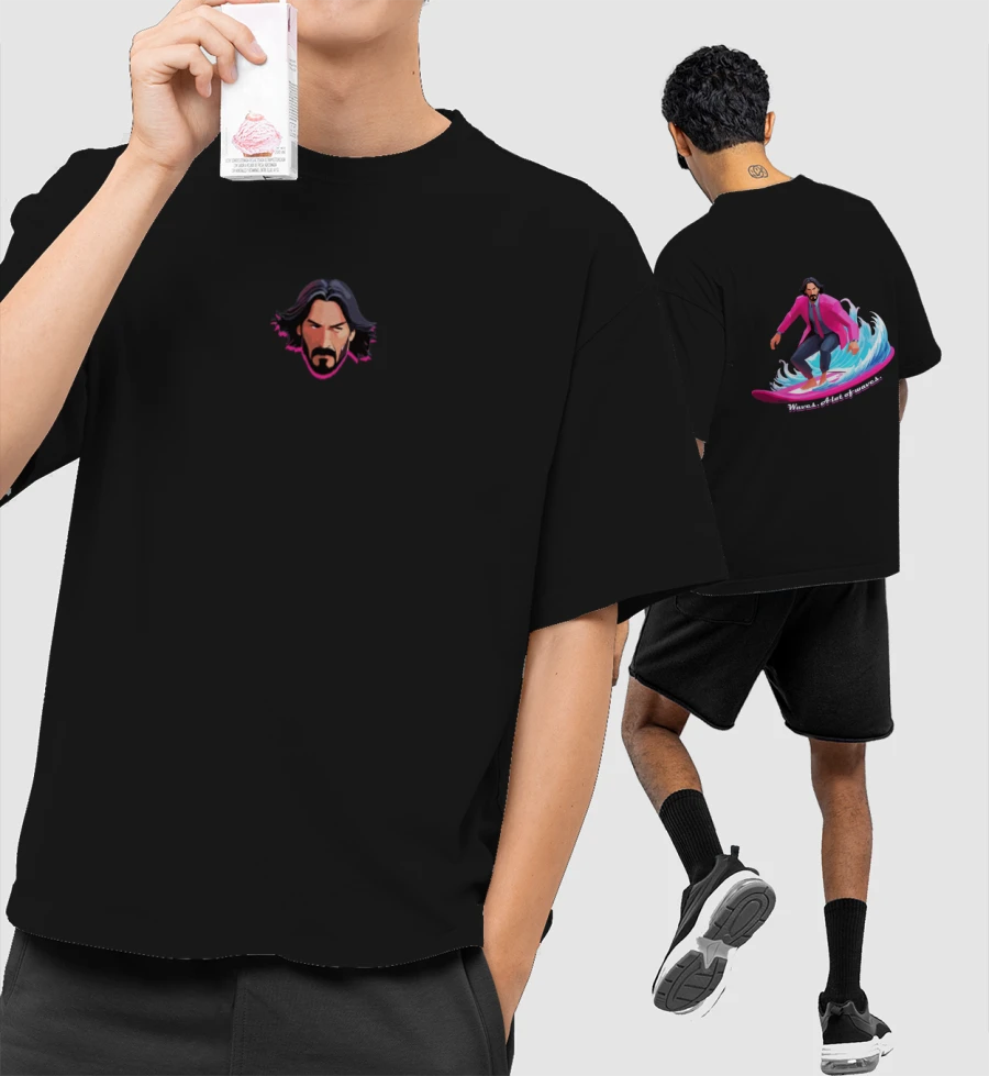 Waves. A Lot of Waves  Oversized T-Shirt (Front & Back Print)