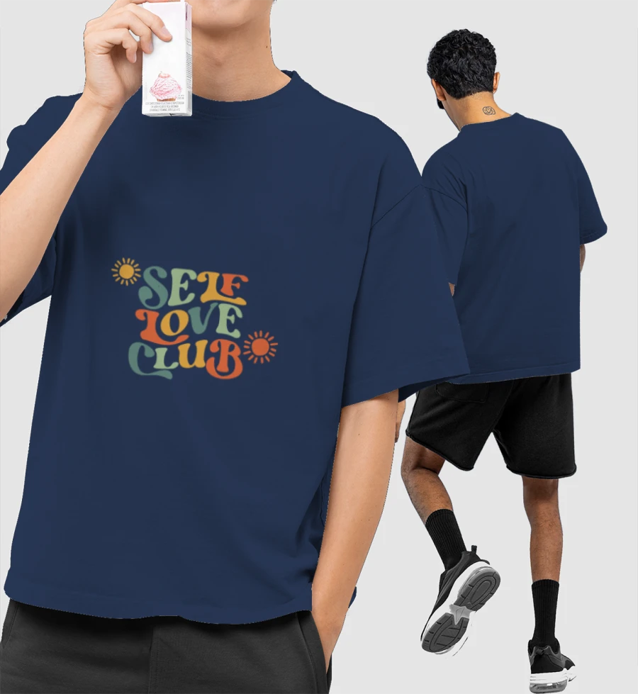 Self Love Club Front-Printed Oversized T-Shirt