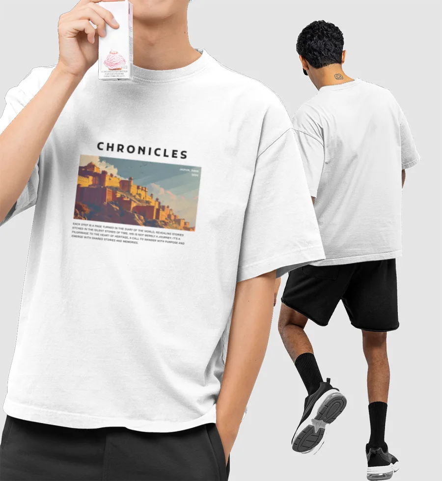 Chronicles Front-Printed Oversized T-Shirt