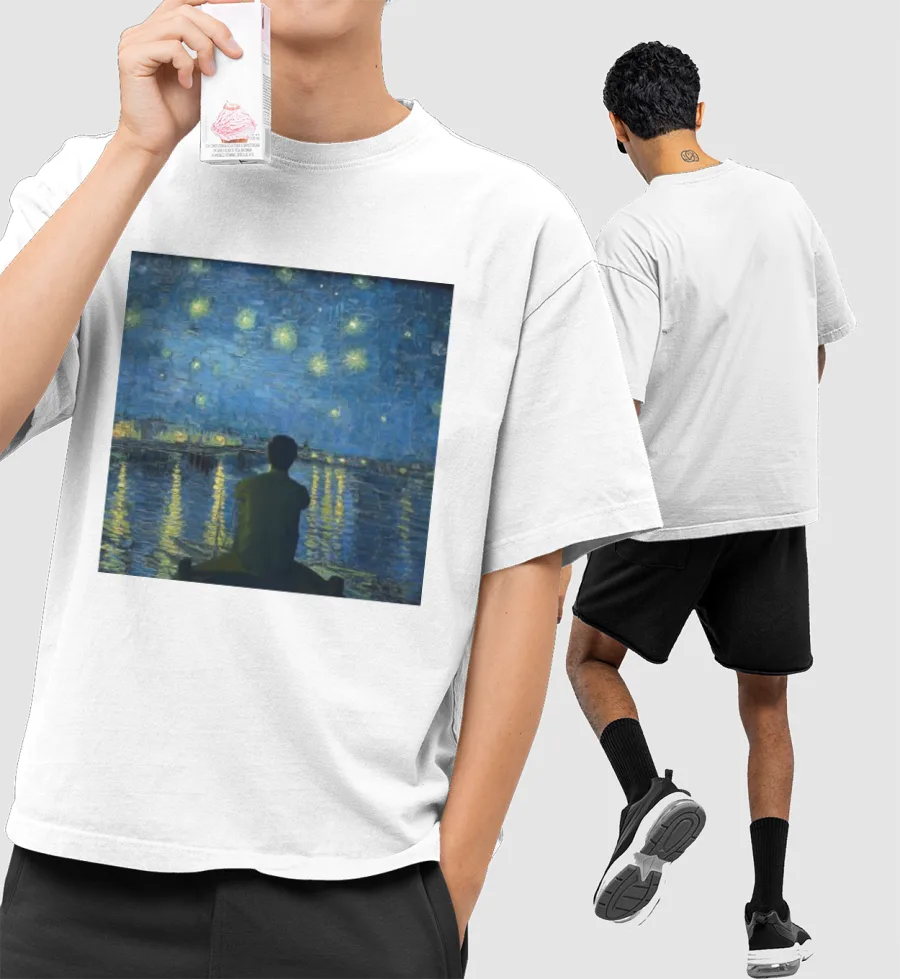 Masaan 1 | Starry Night Front-Printed Oversized T-Shirt