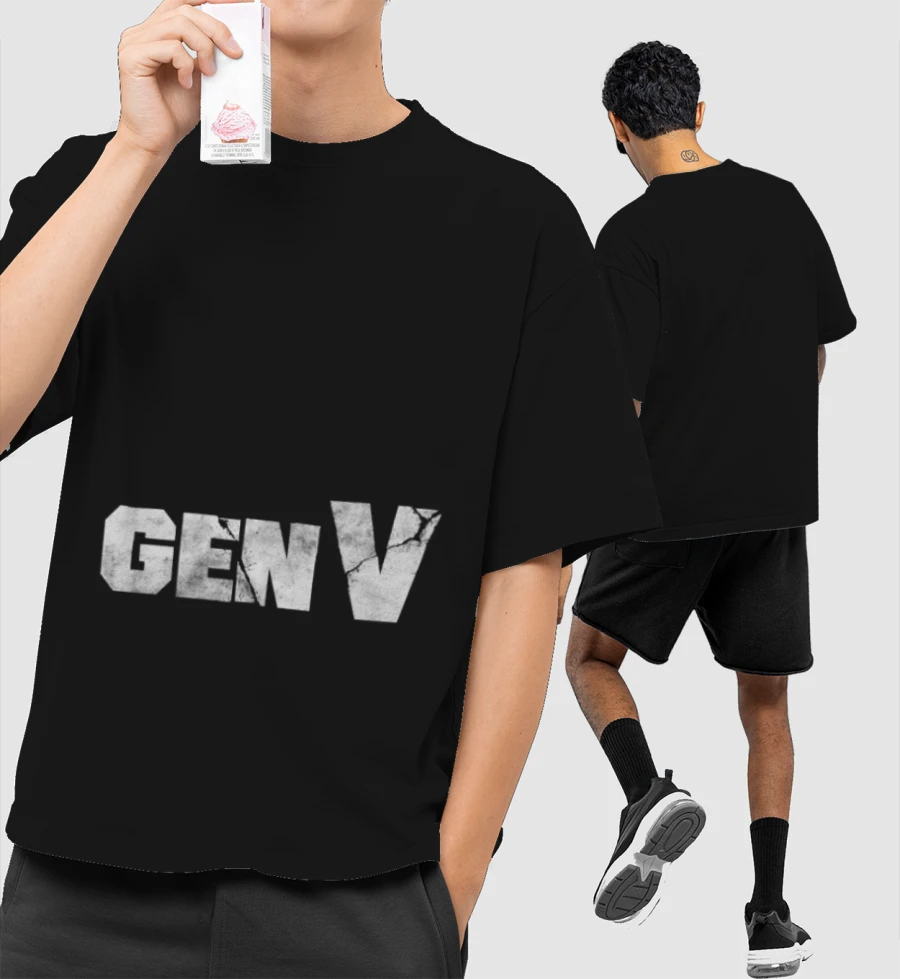 Gen V Hoodie Front-Printed Oversized T-Shirt