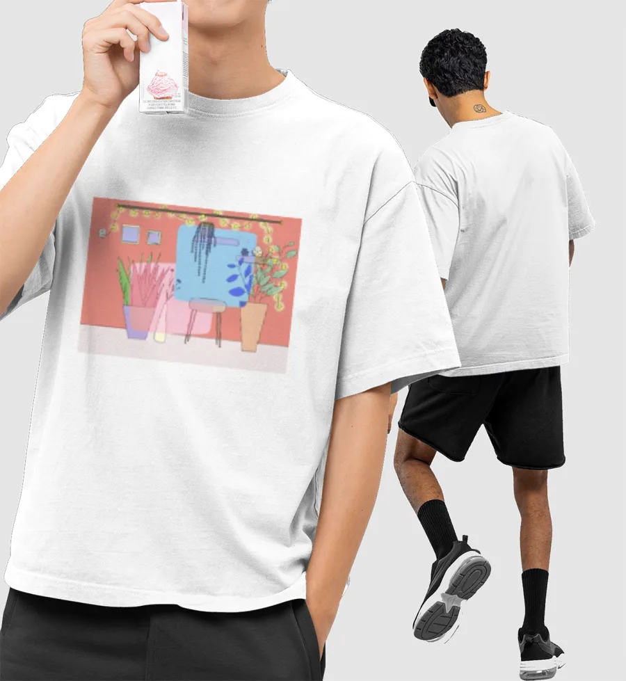 Minimal room tee Front-Printed Oversized T-Shirt