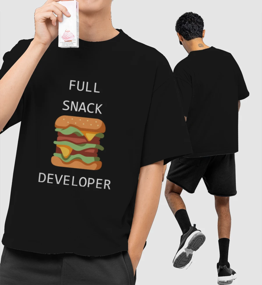 Full Snack Developer T Shirt Front-Printed Oversized T-Shirt