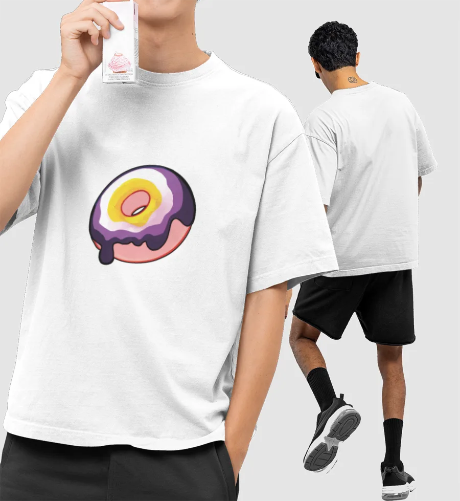 Donut NB Pride Front-Printed Oversized T-Shirt