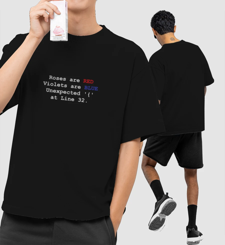 Coding Error  Front-Printed Oversized T-Shirt