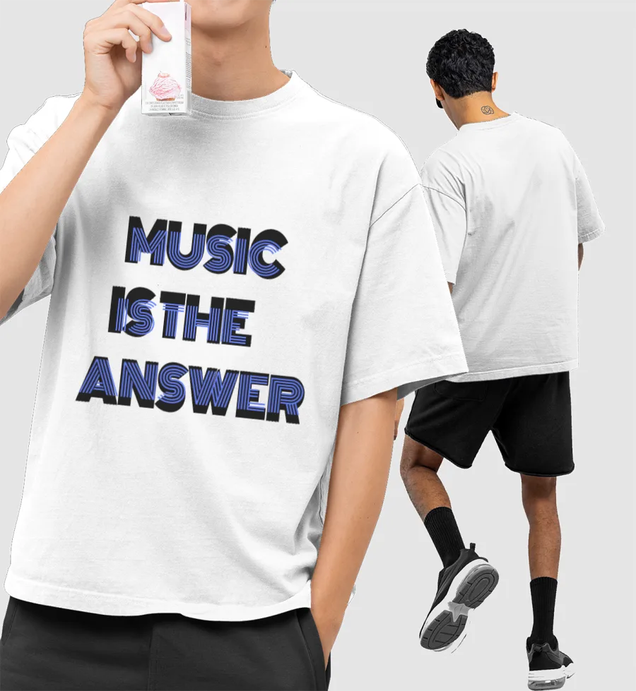 Music tee Front-Printed Oversized T-Shirt