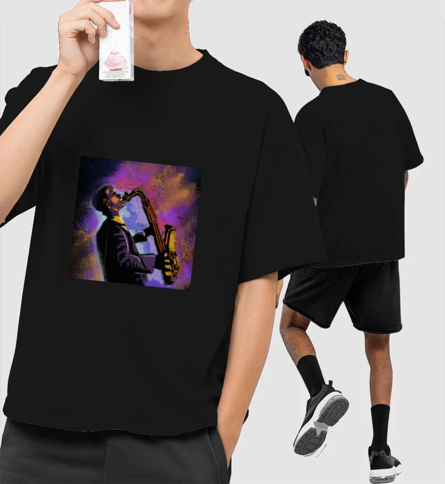 Jazz music 1900 Front-Printed Oversized T-Shirt