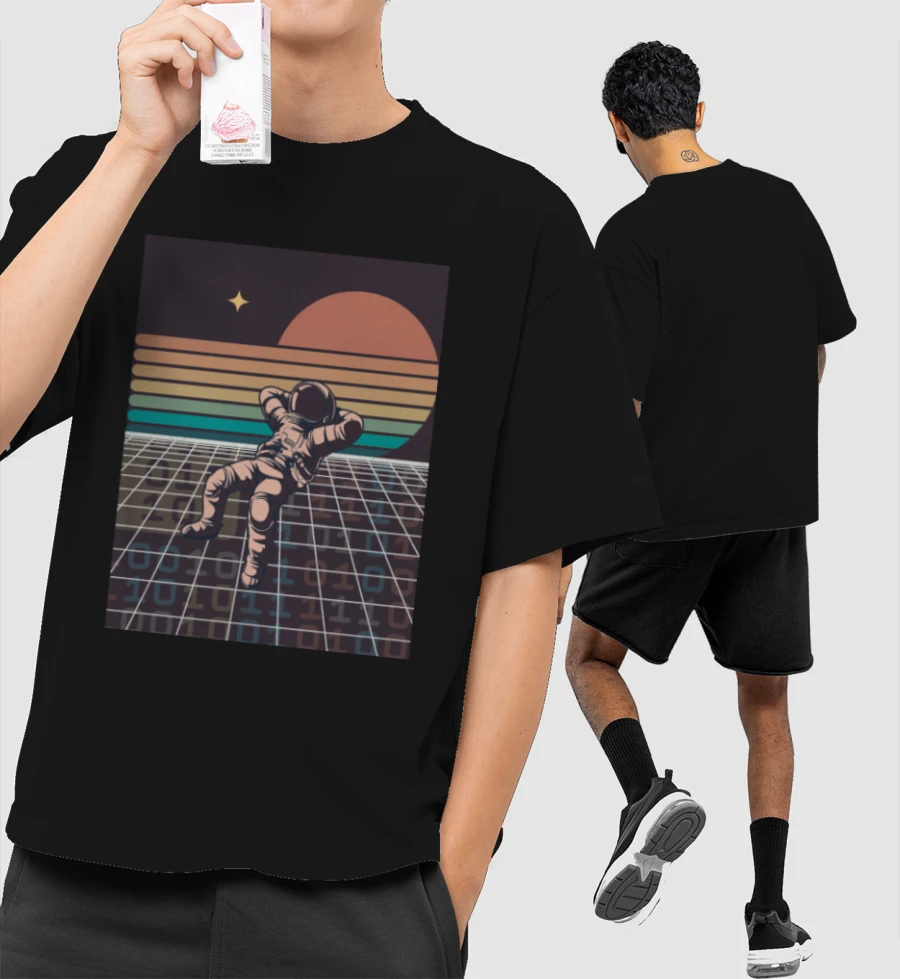 Astronaut Front-Printed Oversized T-Shirt