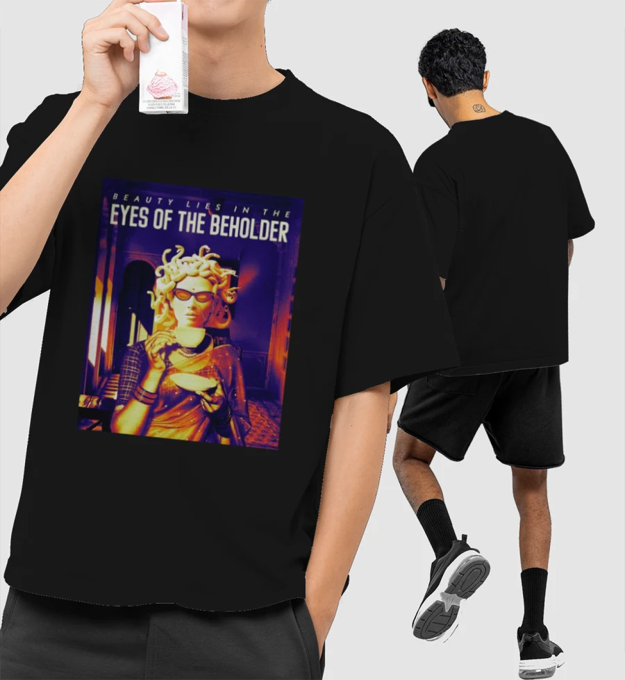 Indian Medusa Front-Printed Oversized T-Shirt