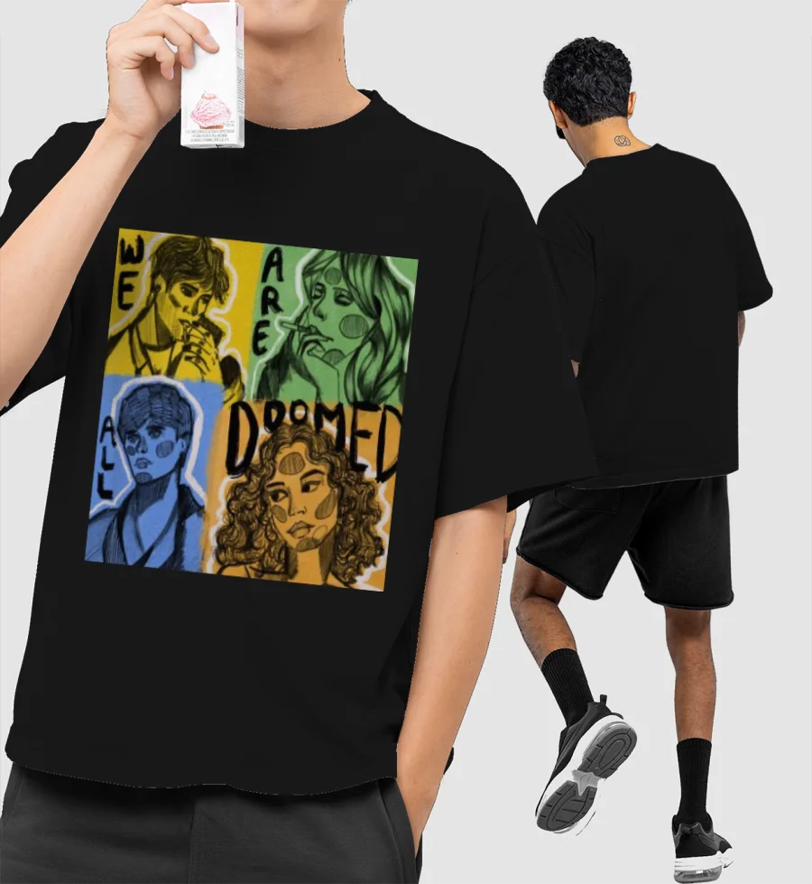 We Are All Doomed Front-Printed Oversized T-Shirt