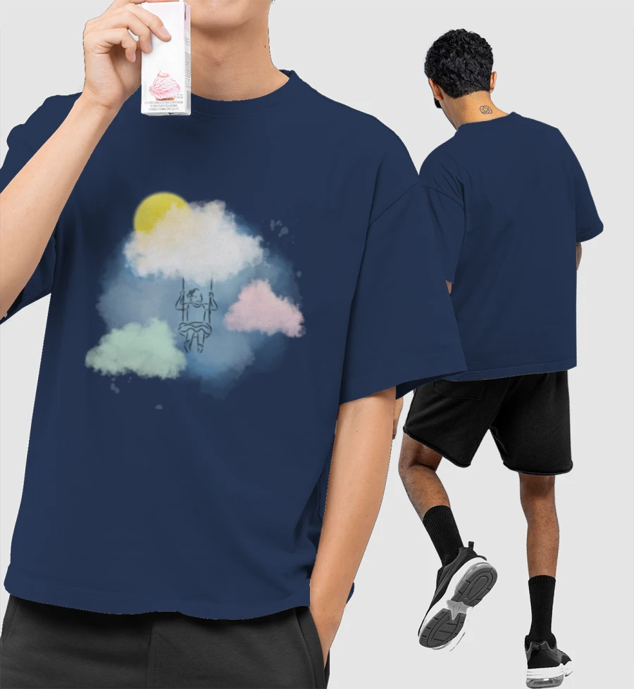 Cloud Nine Front-Printed Oversized T-Shirt