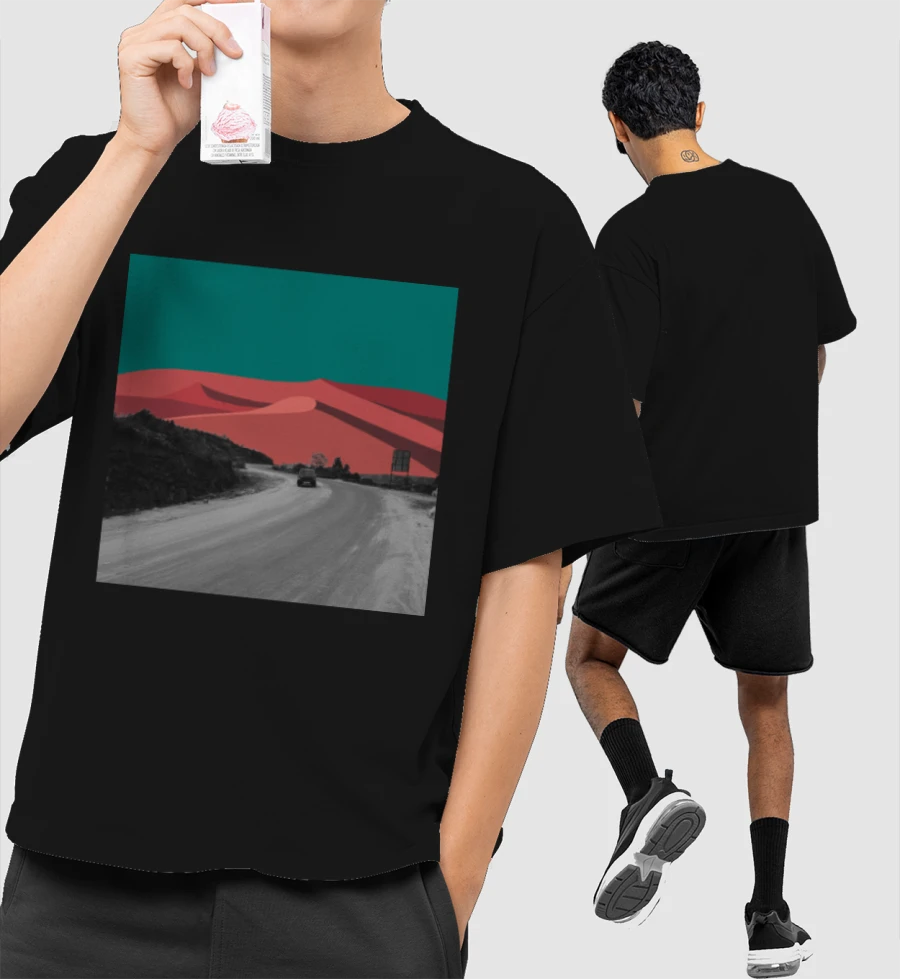 Road Trip Front-Printed Oversized T-Shirt