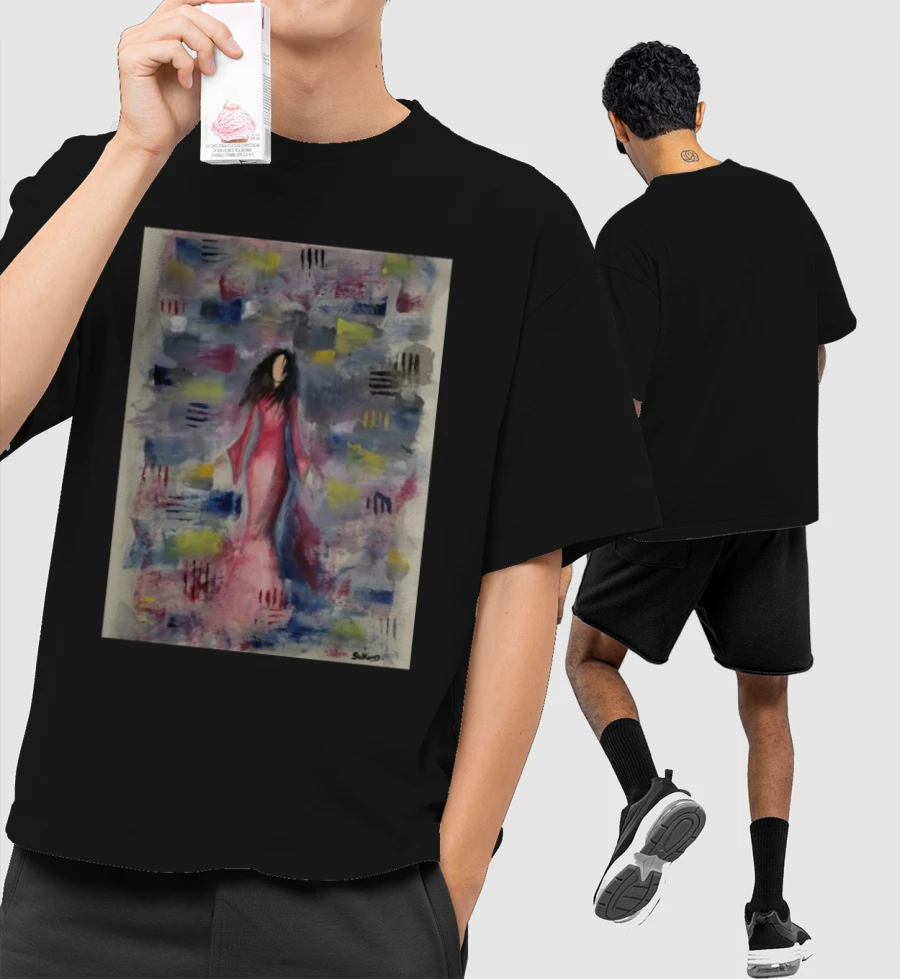 Original painting'sted tshirt  Front-Printed Oversized T-Shirt