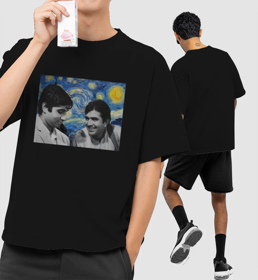 Anand X Starry night Front-Printed Oversized T-Shirt