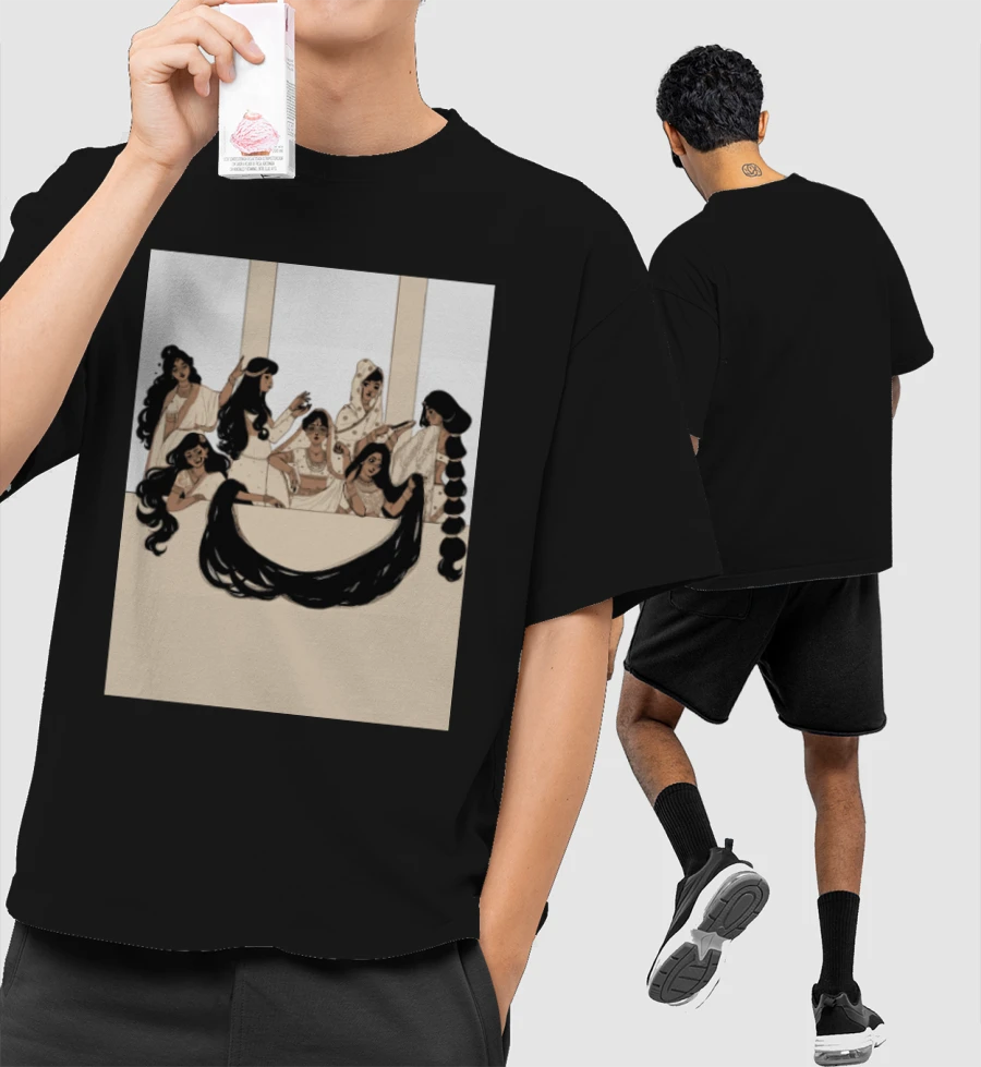 Indian women Front-Printed Oversized T-Shirt