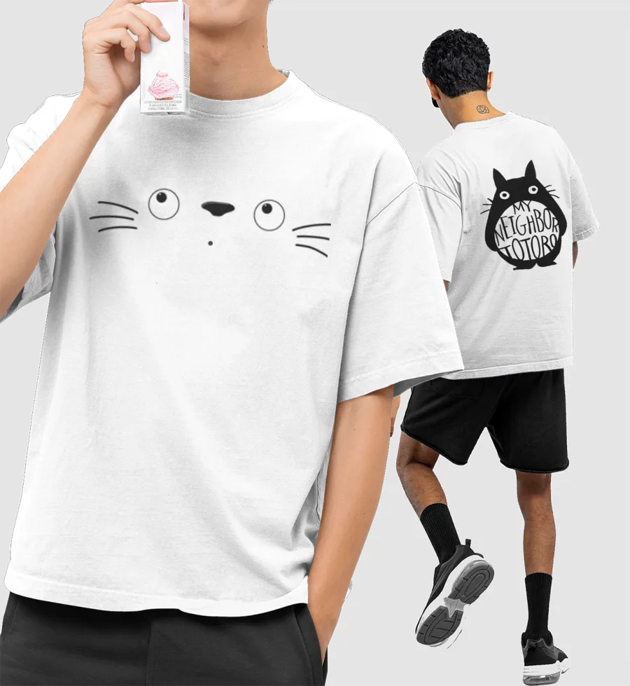 totoro Oversized T-Shirt (Front & Back Print)