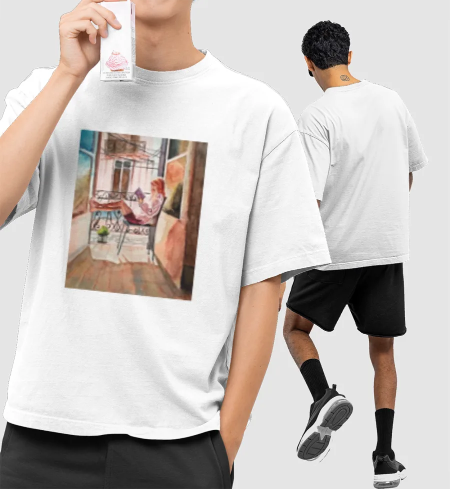 Quality time  Front-Printed Oversized T-Shirt