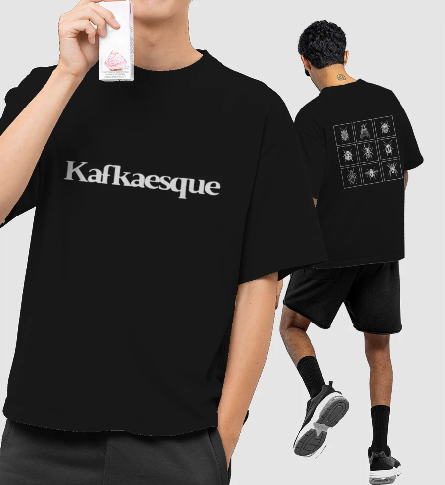 Kafkaesque- Franz Kafka  Oversized T-Shirt (Front & Back Print)