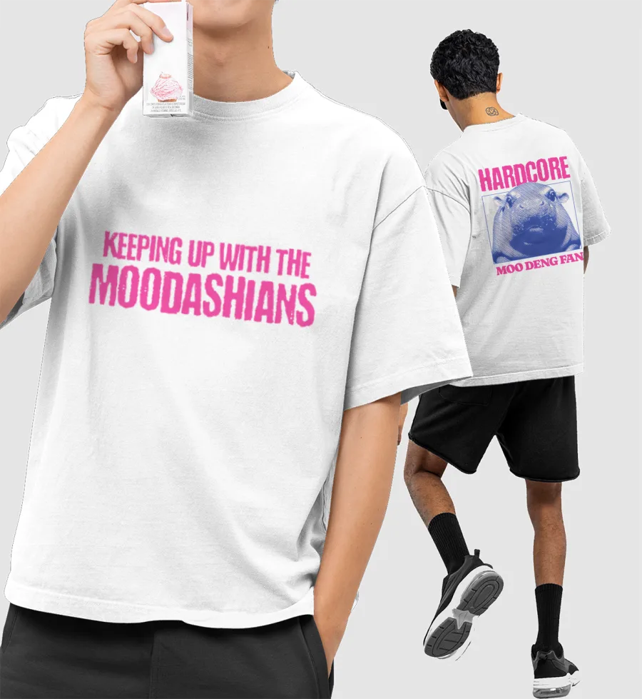 Moodashians (Moo Deng Fan) Oversized T-Shirt (Front & Back Print)