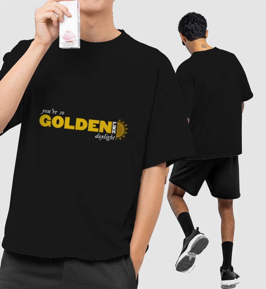 Taylor Swift X Harry Styles - Golden X Daylight Front-Printed Oversized T-Shirt