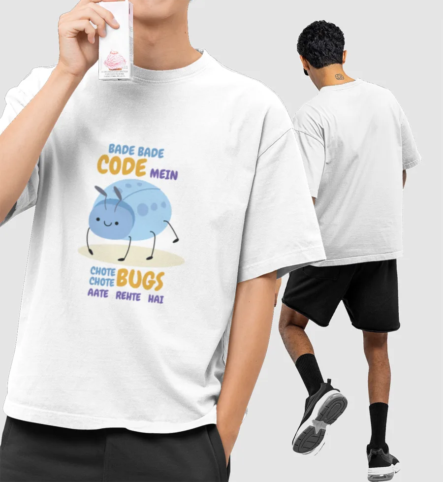 Coding tech meme Front-Printed Oversized T-Shirt