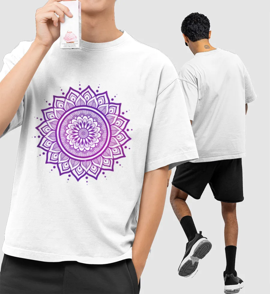 Mandala Front-Printed Oversized T-Shirt