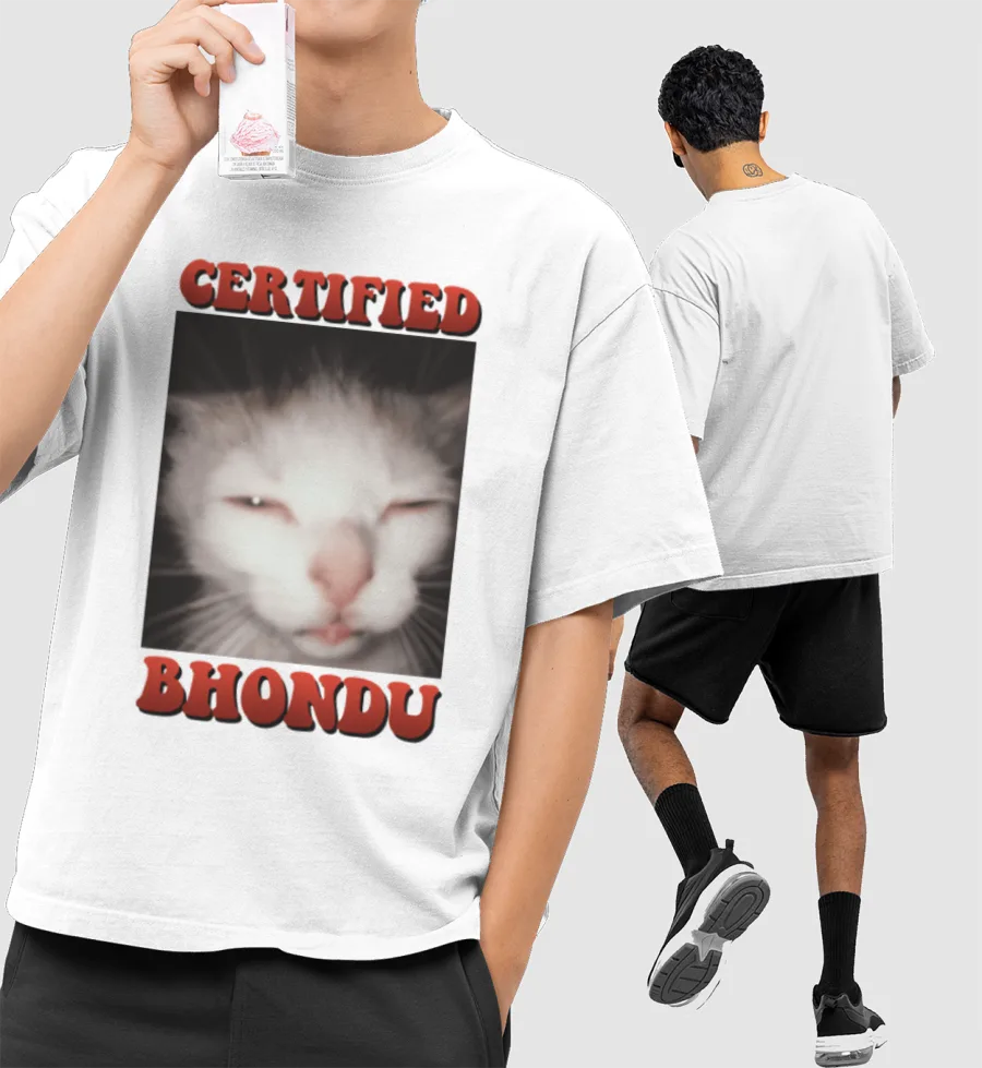 Certified Bhondu Front-Printed Oversized T-Shirt