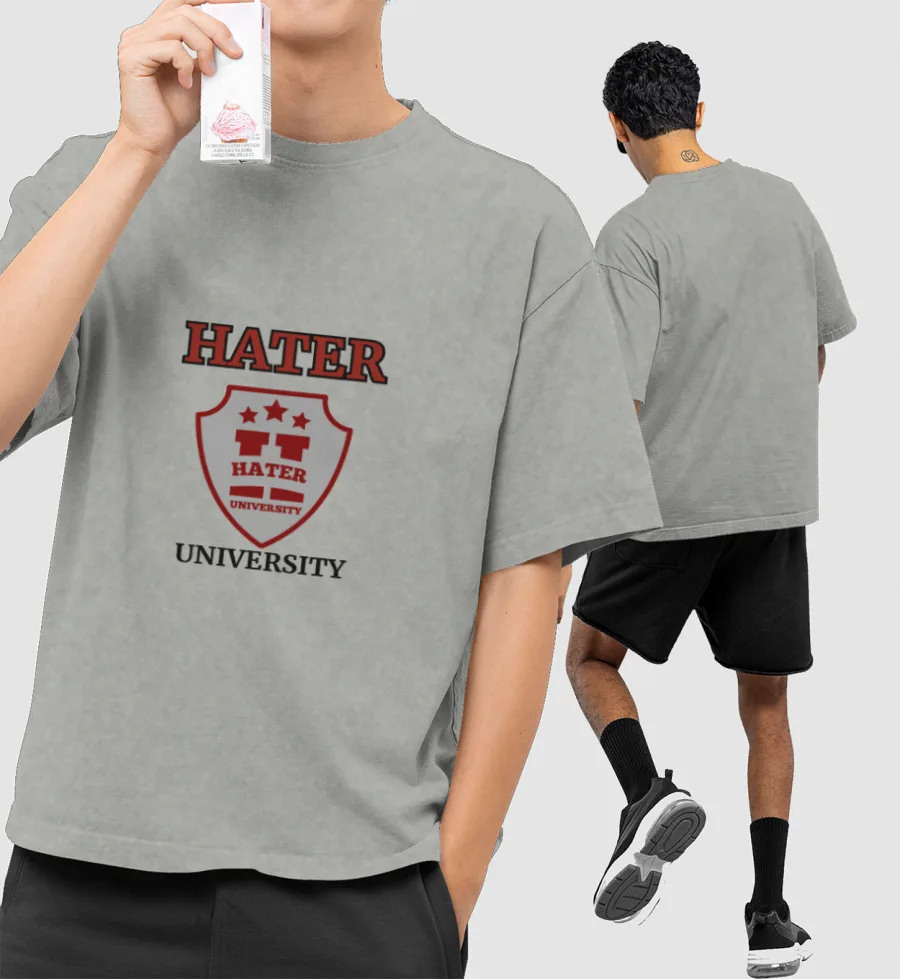 Hater University  Front-Printed Oversized T-Shirt
