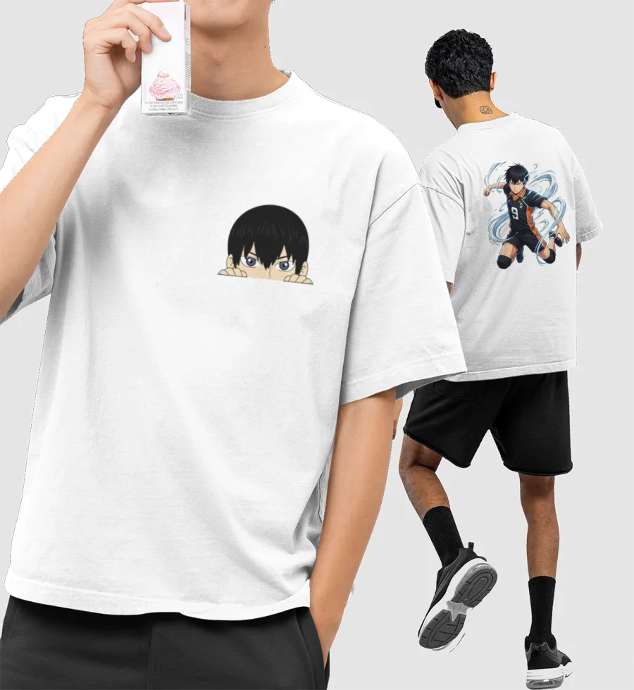 Kageyama Haikyuu Fan Art Oversized T-Shirt (Front & Back Print)