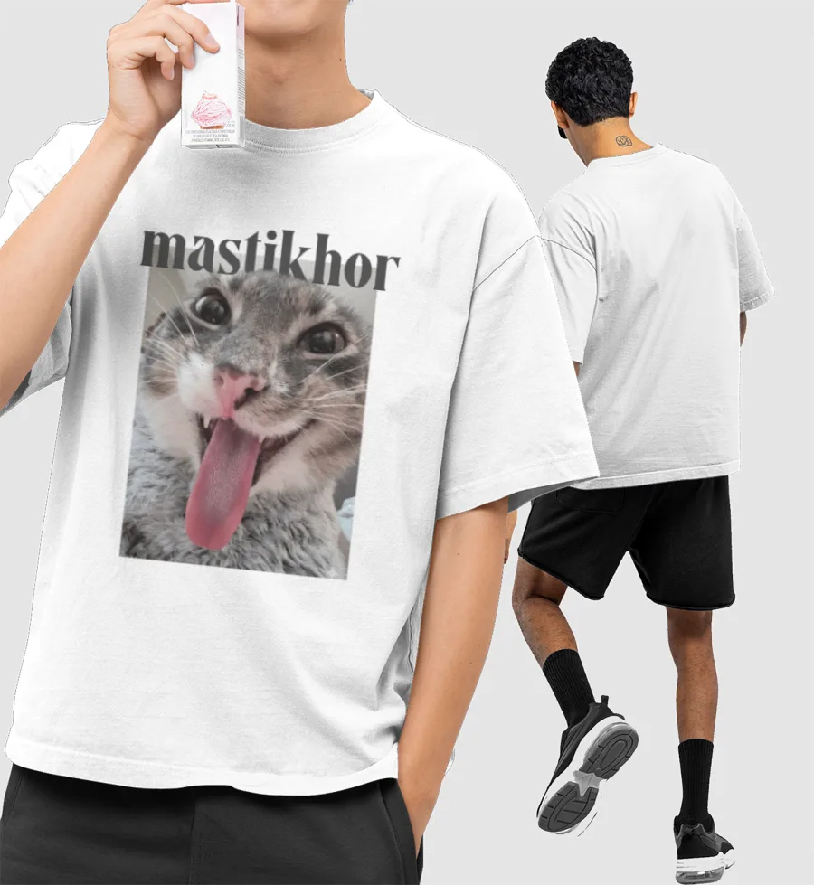 mastikhor  Front-Printed Oversized T-Shirt