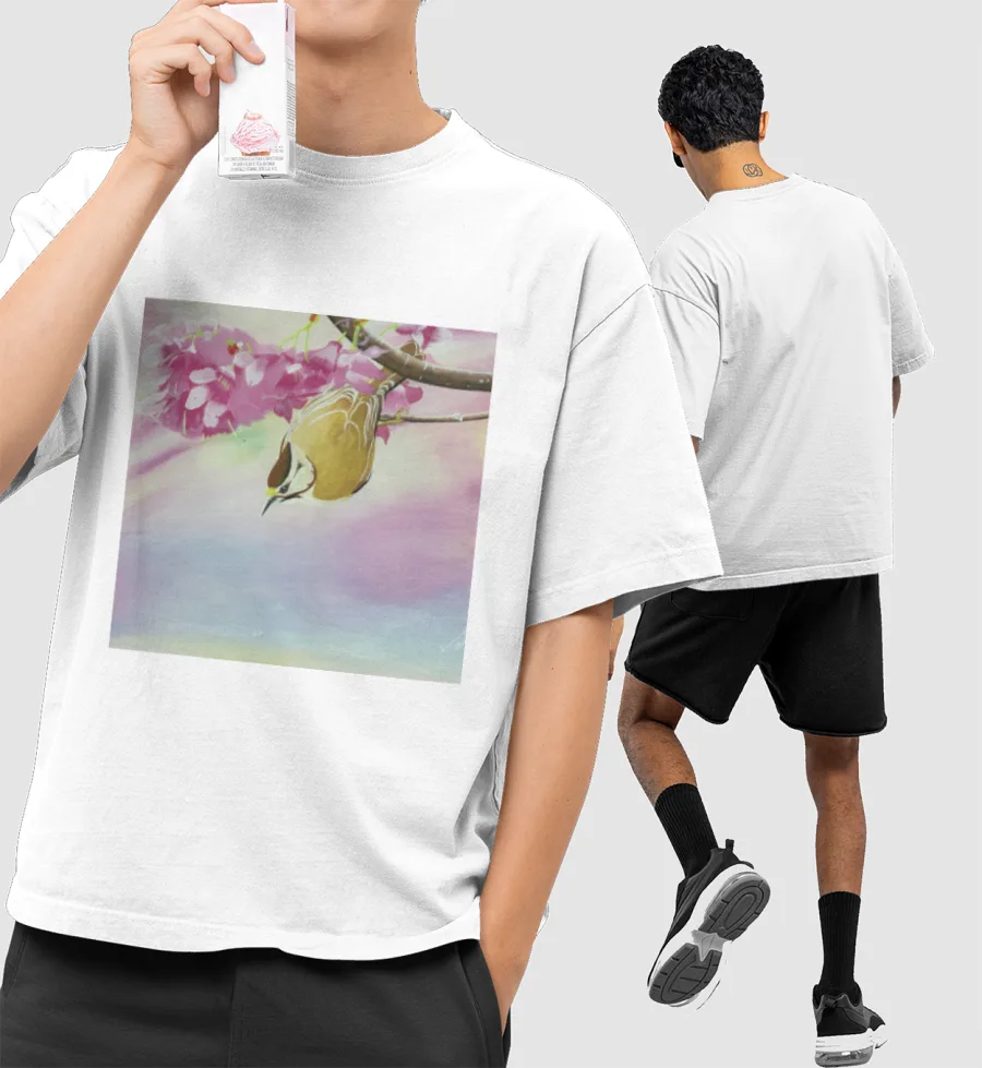 Cottagecore Autumn Blossoms  Front-Printed Oversized T-Shirt